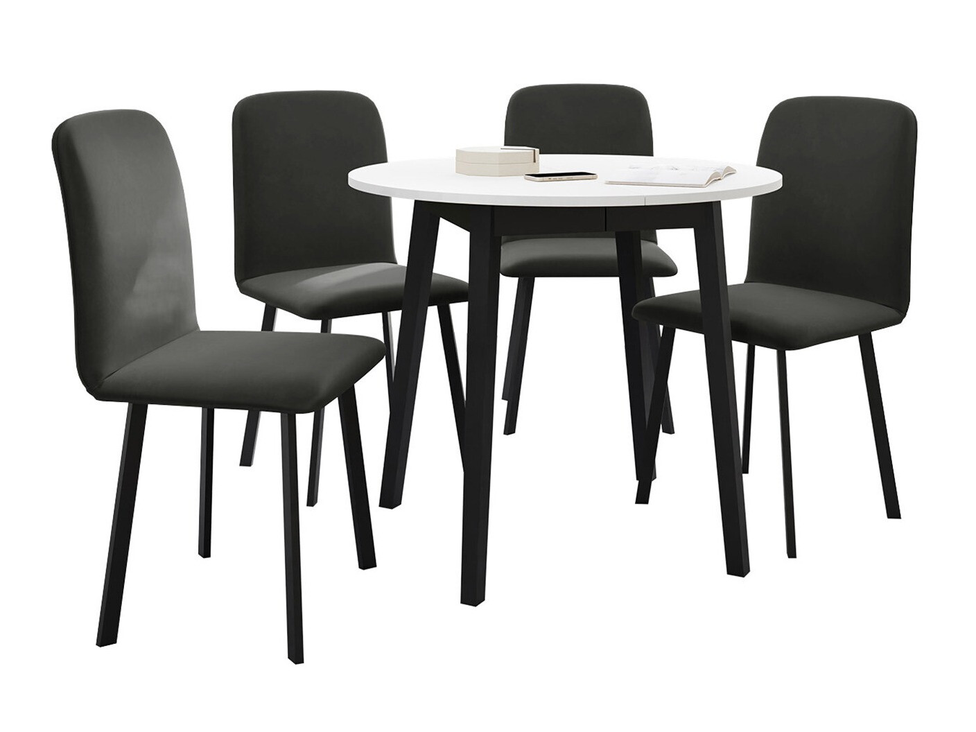 Conjunto de comedor Edmond 119 (Blanco + Negro)