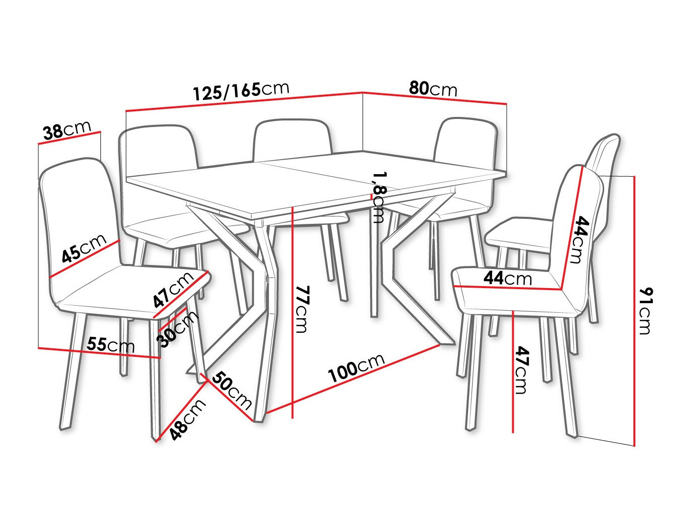 Conjunto de comedor Edmond 120 (Roble dorado artesanal + Negro)