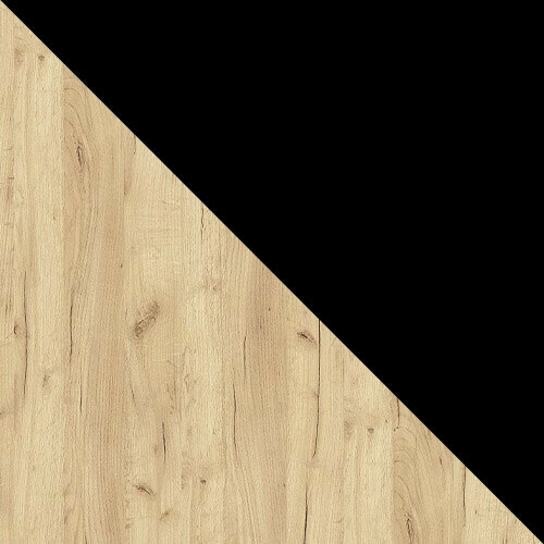 Conjunto de comedor Edmond 120 (Roble dorado artesanal + Negro)