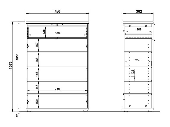 Conjunto para recibidor Soliru 102 (Blanco)