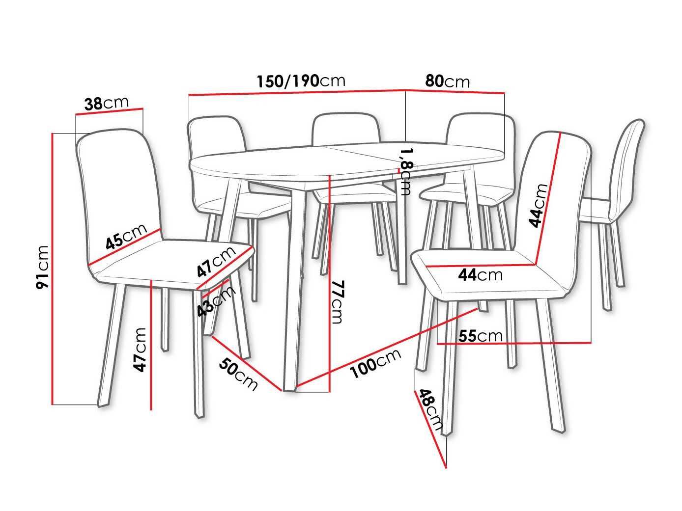 Conjunto de comedor Edmond 121 (Roble dorado artesanal + Negro)