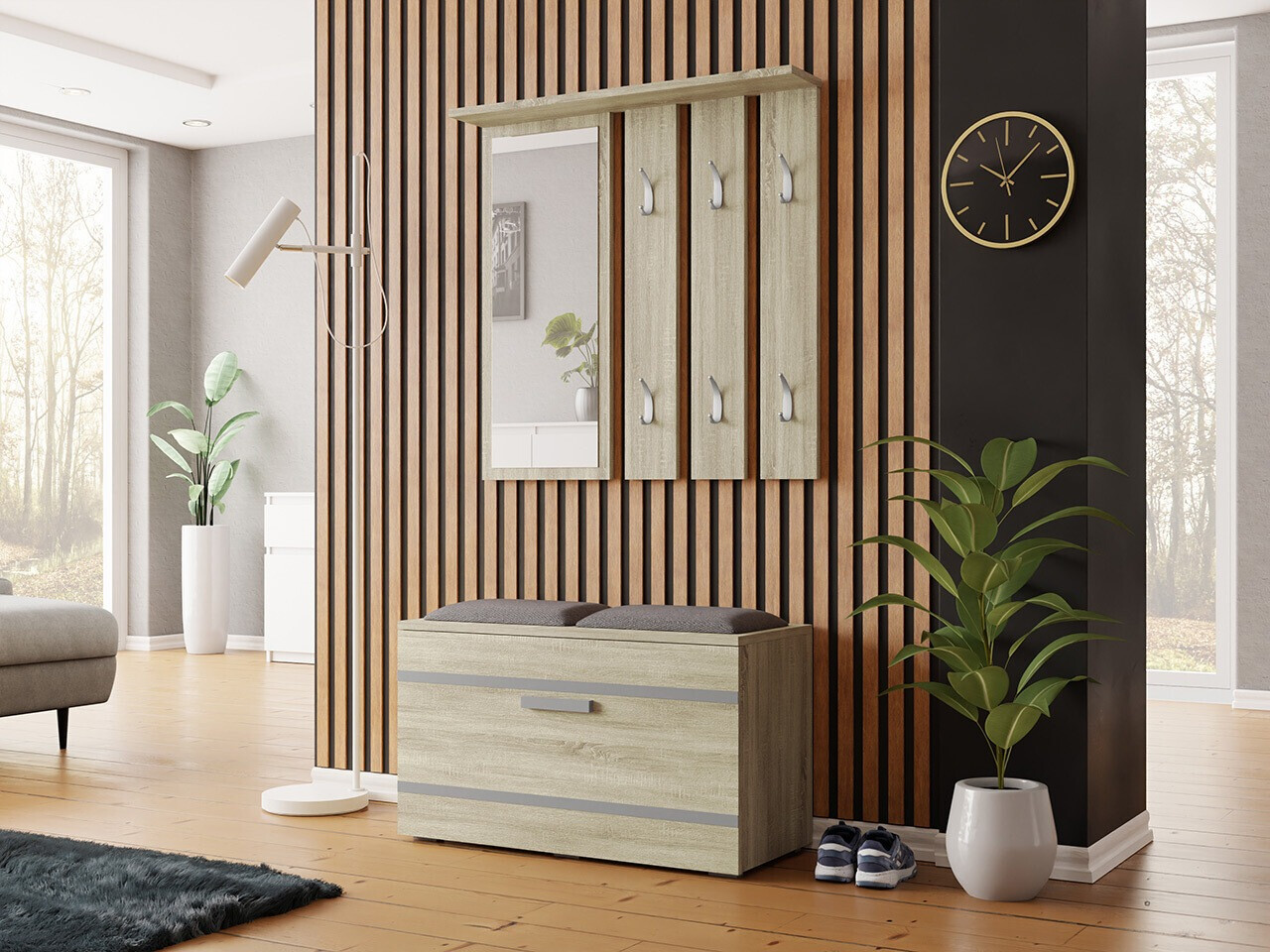 Conjunto para recibidor Mandeville 103 (Roble Sonoma)