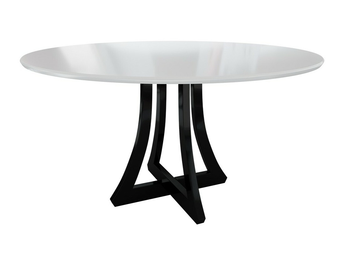 Conjunto de comedor Racine 137 (Blanco brillante + Negro brillante)