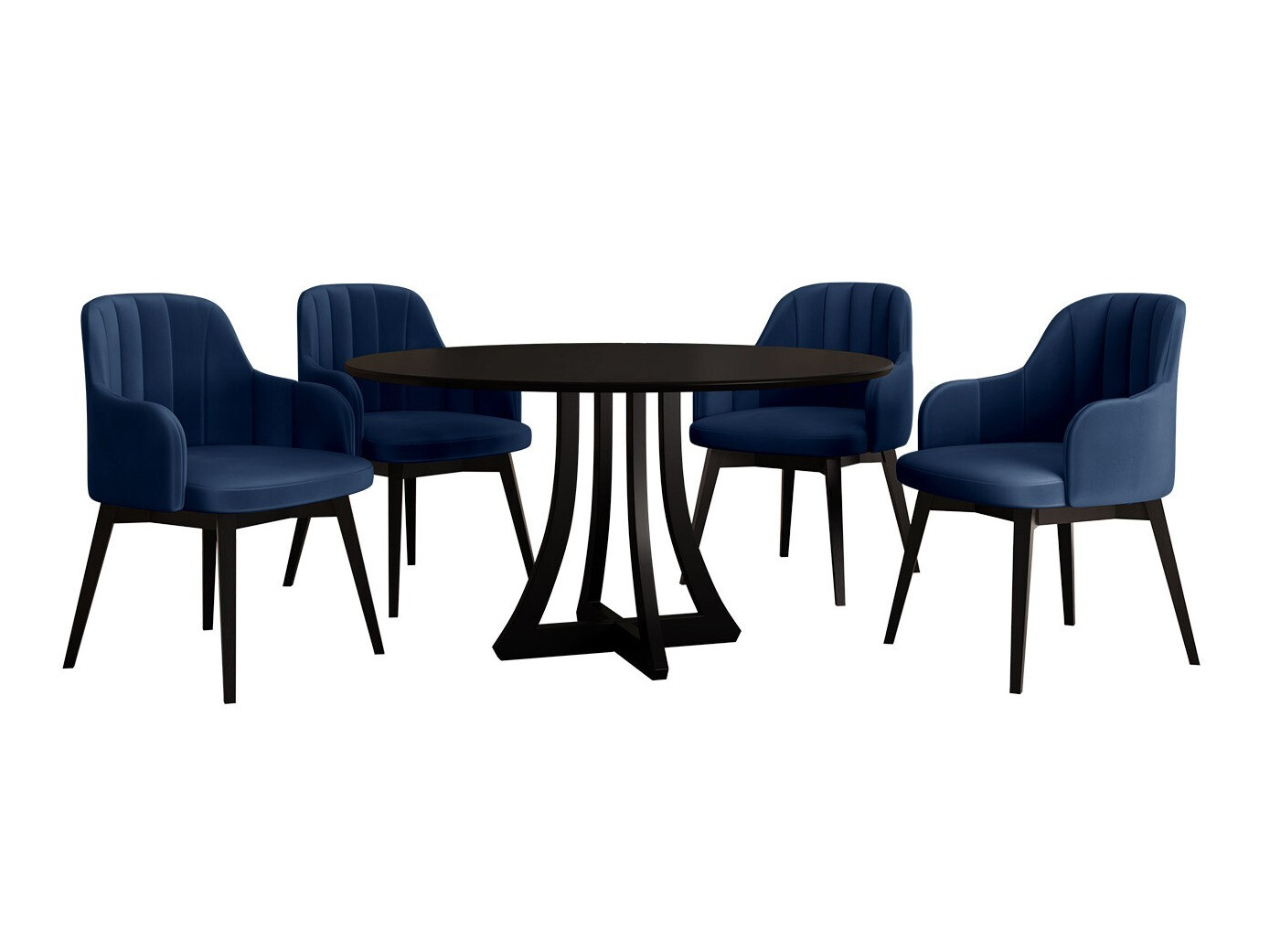 Conjunto de mesas y sillas para comedor Racine 128 (Negro)