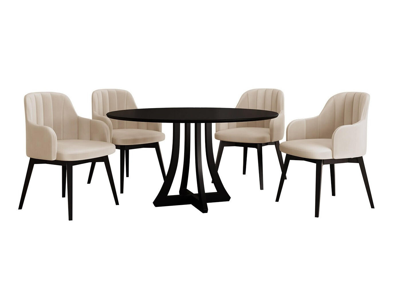Conjunto de mesas y sillas para comedor Racine 128 (Negro)