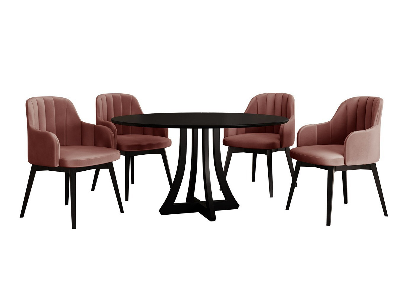 Conjunto de mesas y sillas para comedor Racine 128 (Negro)