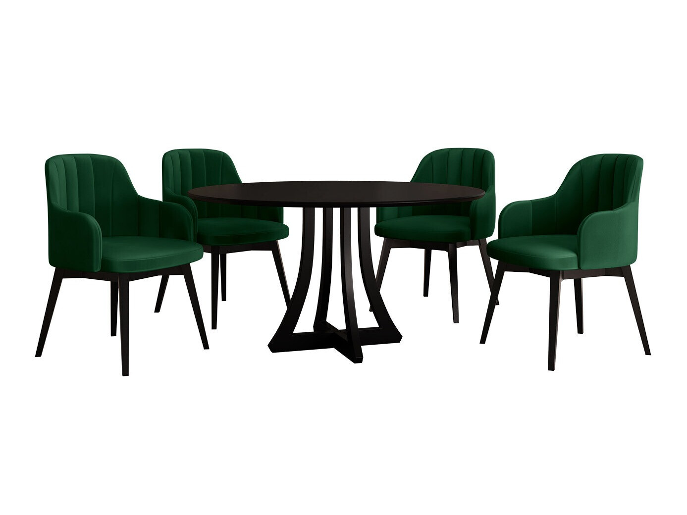 Conjunto de mesas y sillas para comedor Racine 137 (Negro)