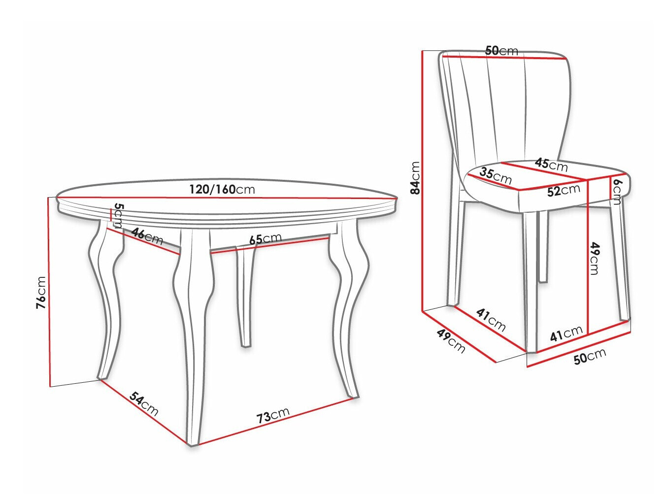 Conjunto de comedor Racine 141 (Magic Velvet 2217)