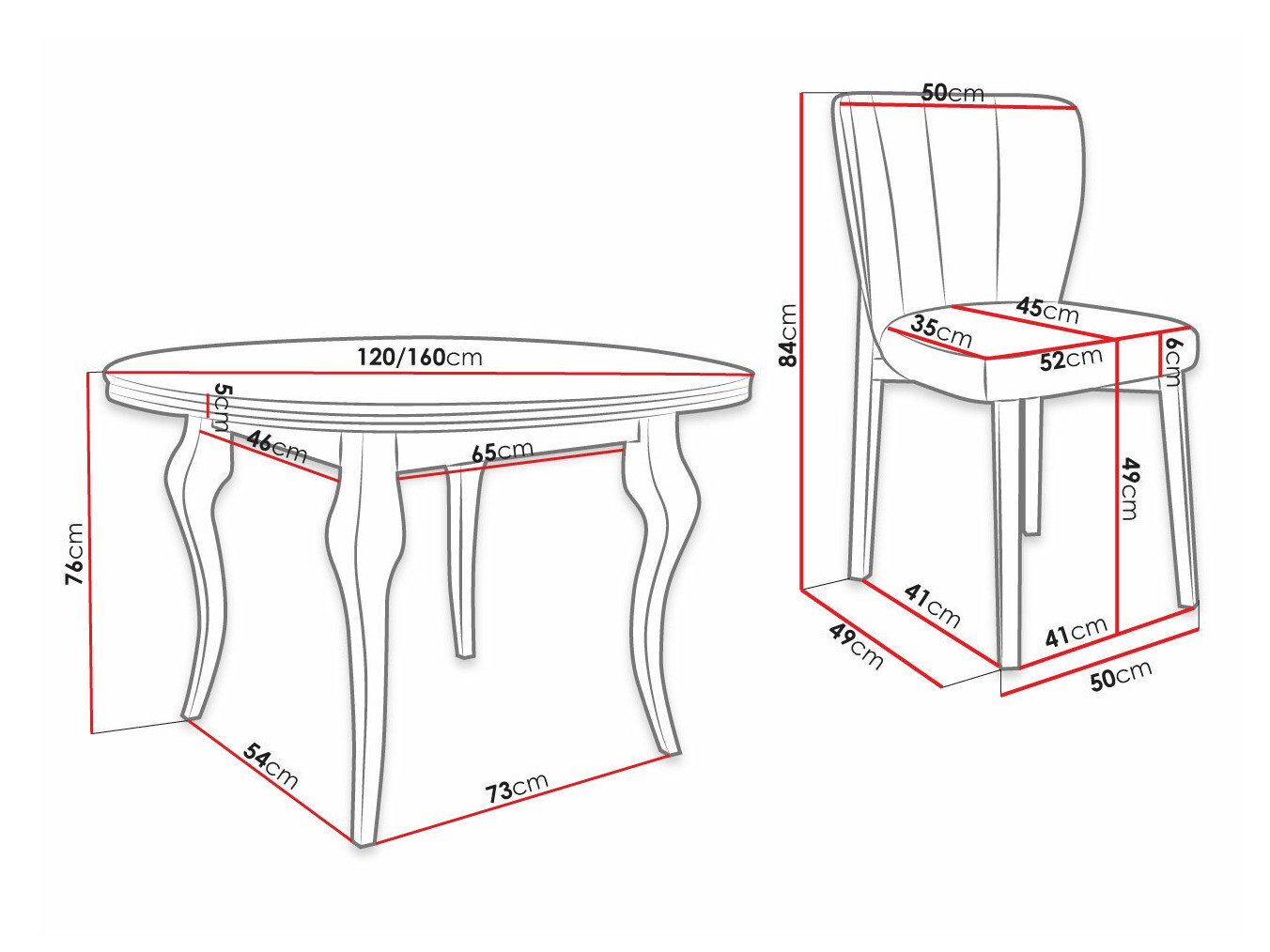 Conjunto de mesas y sillas para comedor Racine 140 (Baloo 2073)