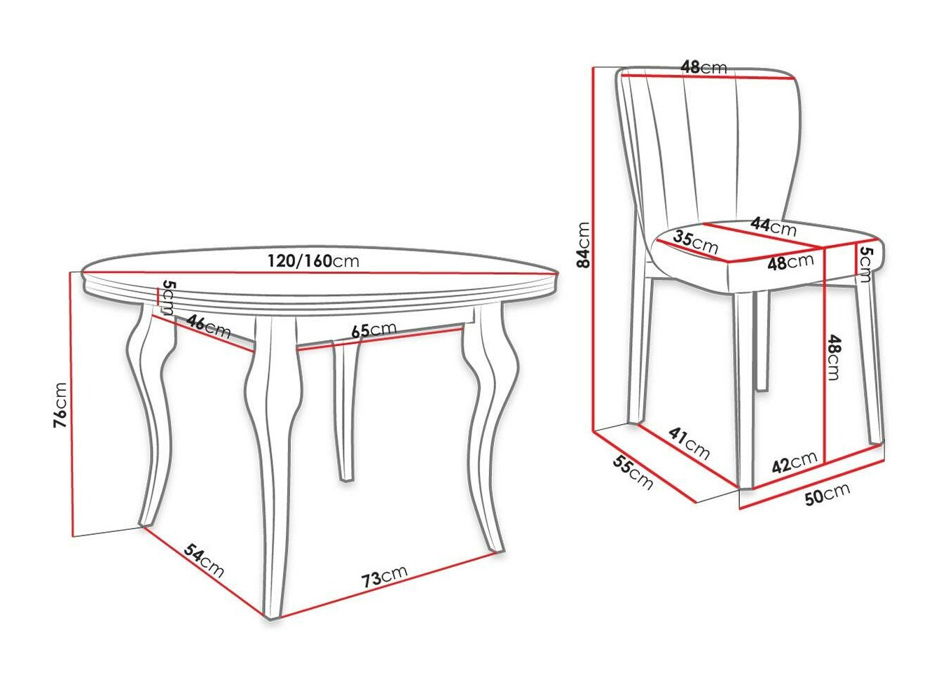 Conjunto de mesas y sillas para comedor Racine 141 (Baloo 2085)