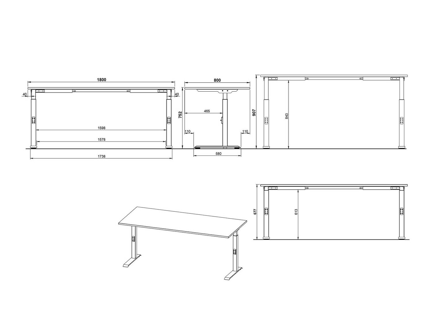 Mesa de oficina Feltoru 117 (Grafito)