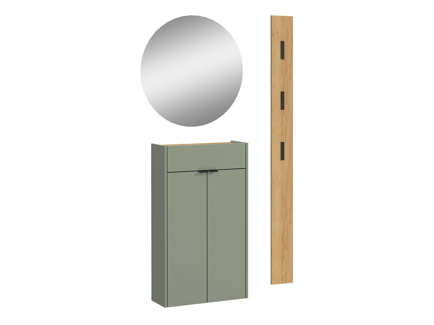 Conjunto para recibidor Cirsale 104 (Verde polvoriento + Navarra roble)