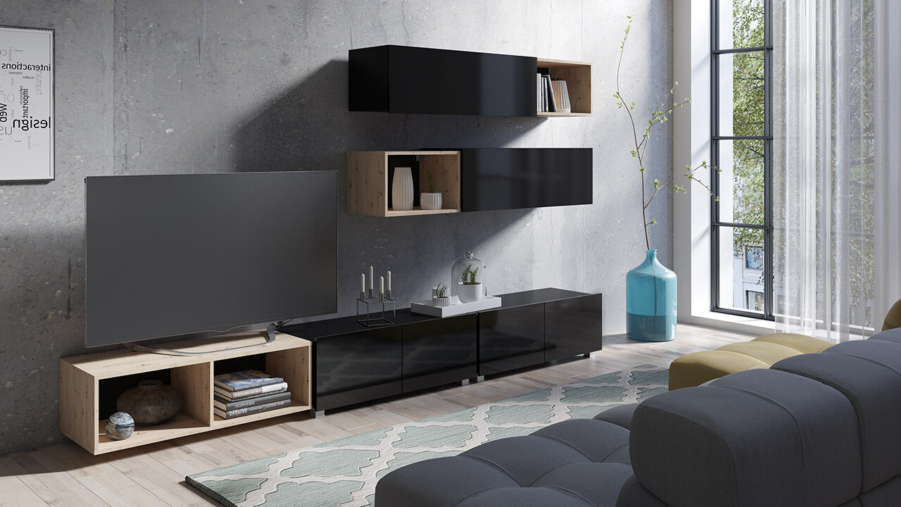 Estantería de pared Tivdalu 141 (Roble Artisan)