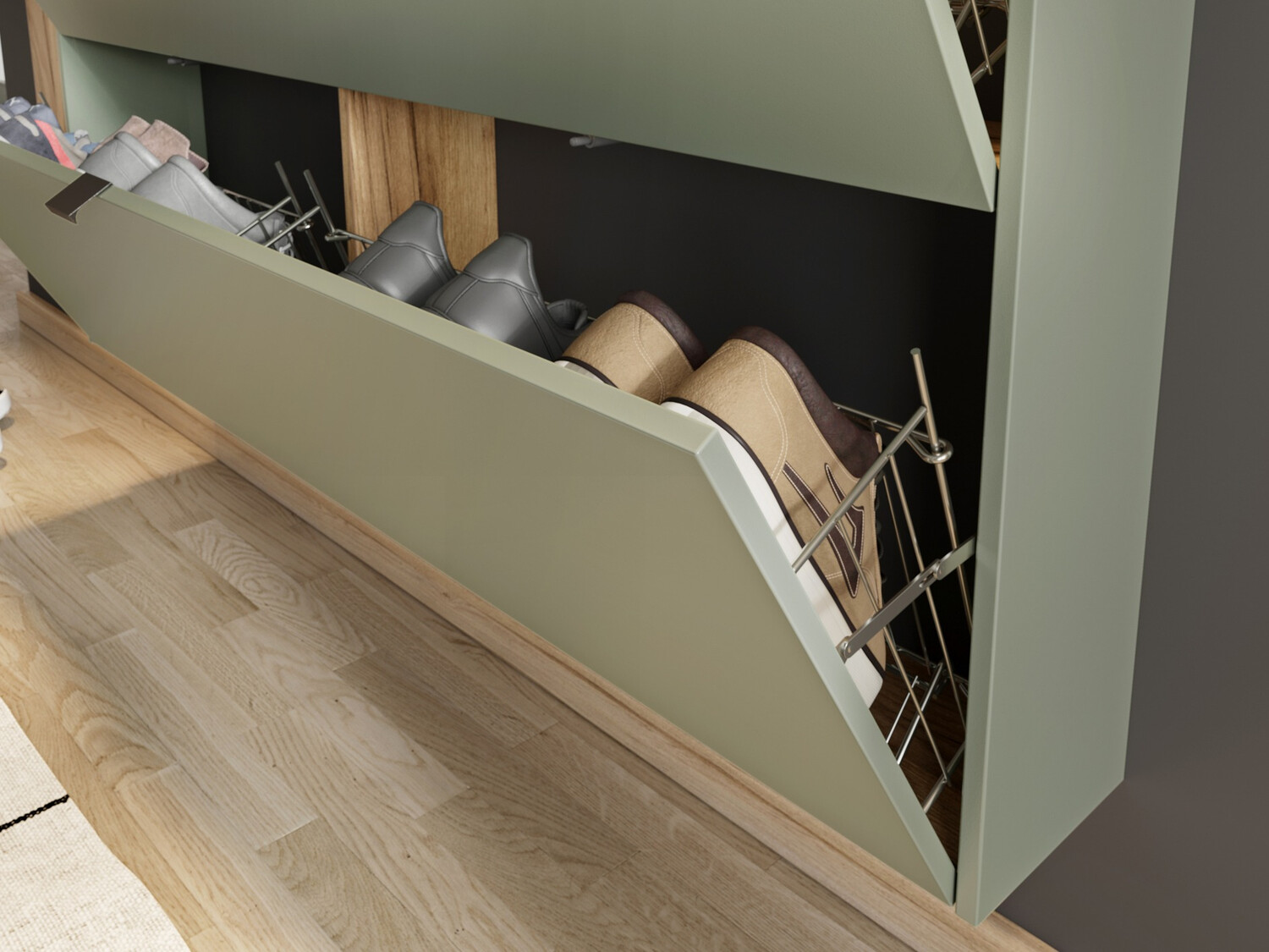 Conjunto de recibidor Cirsale 109 (Verde polvoriento + Navarra roble)