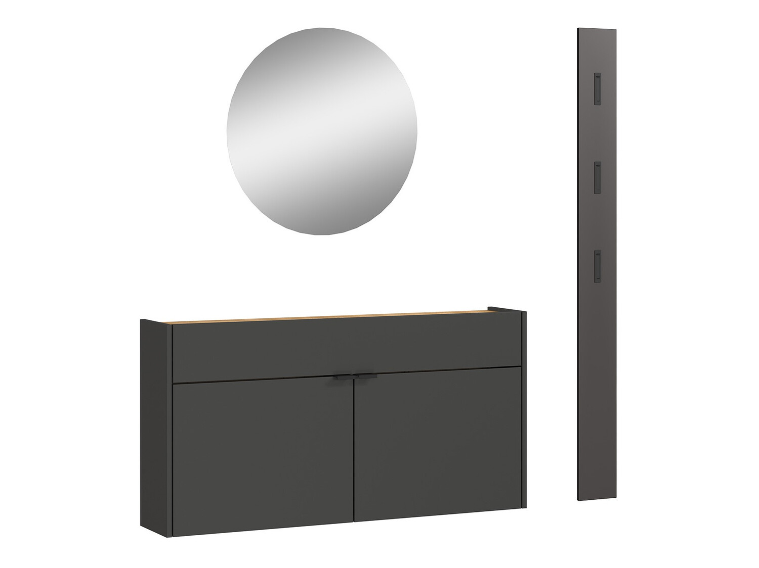 Conjunto para recibidor Cirsale 106 (Grafito + Navarra roble)