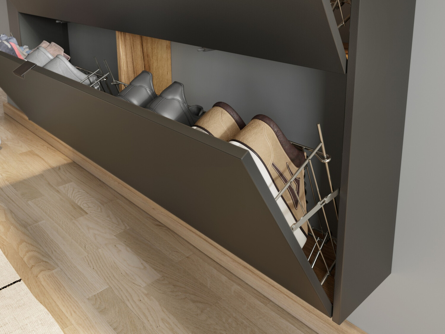 Conjunto para recibidor Cirsale 109 (Grafito + Navarra roble)