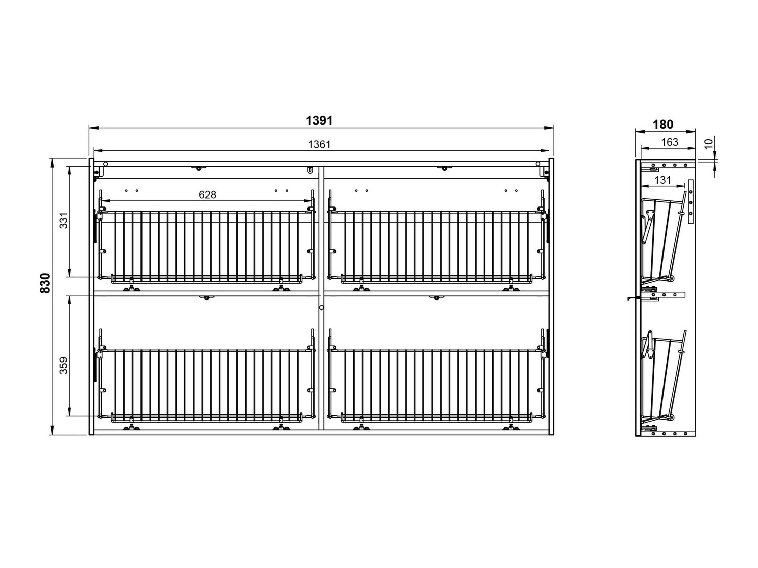Conjunto para recibidor Cirsale 109 (Grafito + Navarra roble)