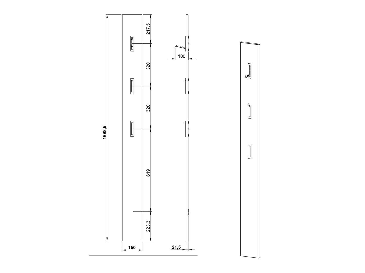 Conjunto para recibidor Cirsale 109 (Grafito + Navarra roble)