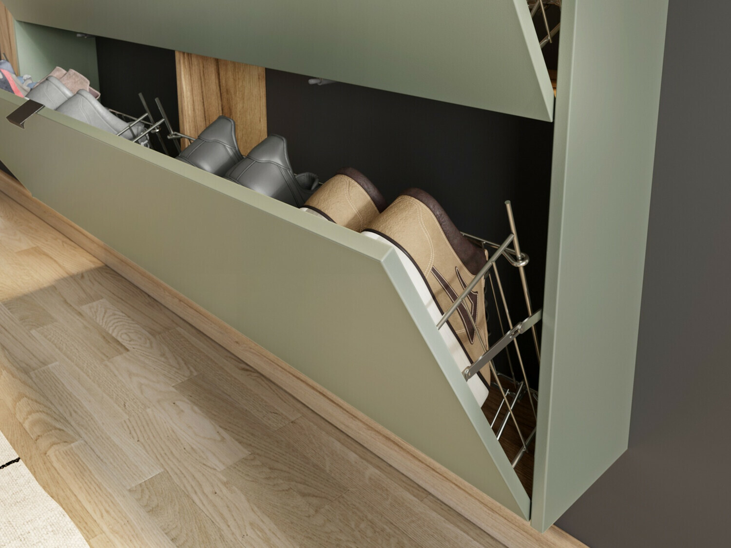 Conjunto para recibidor Cirsale 109 (Verde polvoriento + Navarra roble)