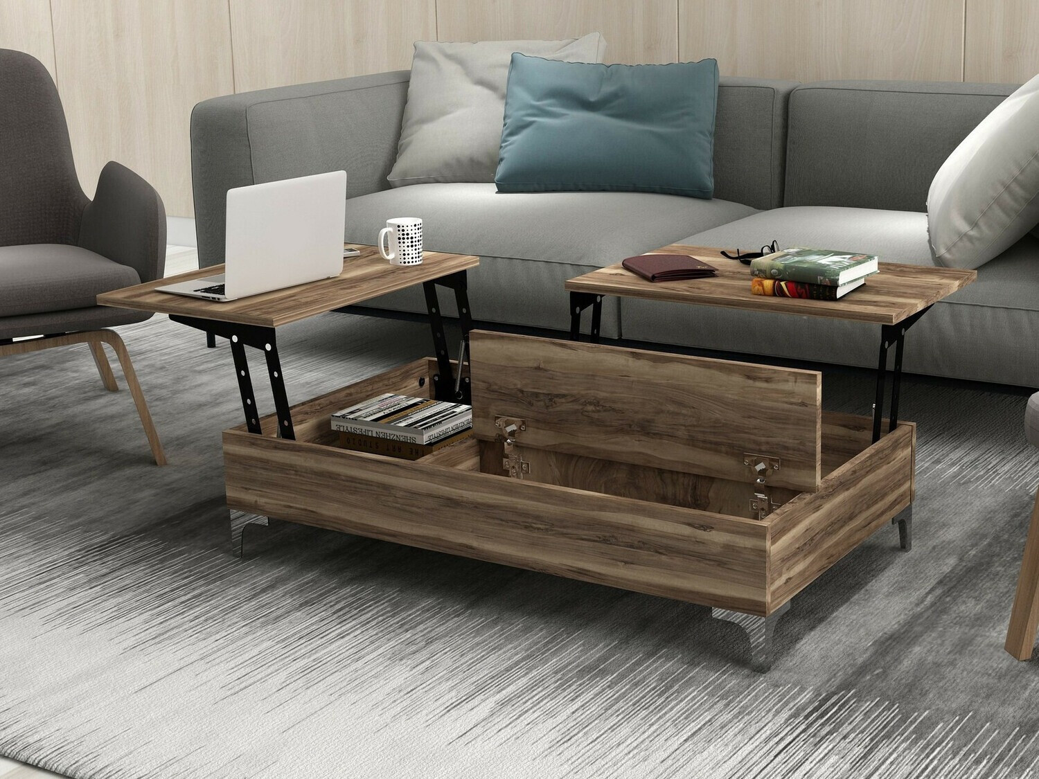 Mesa de centro convertible Kailua 1296 (Nogal)