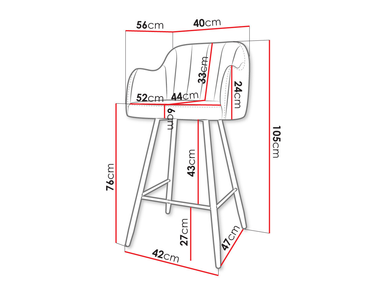 Silla de barra Comfivo 103 (Magic Velvet 2225)
