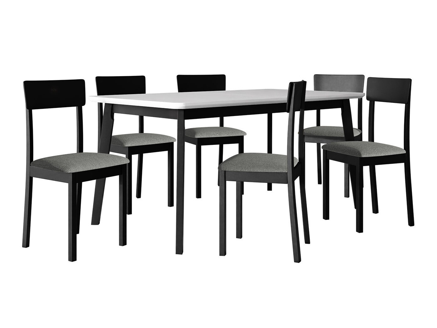 Conjunto de comedor Victorville 350 (Blanco + Negro)