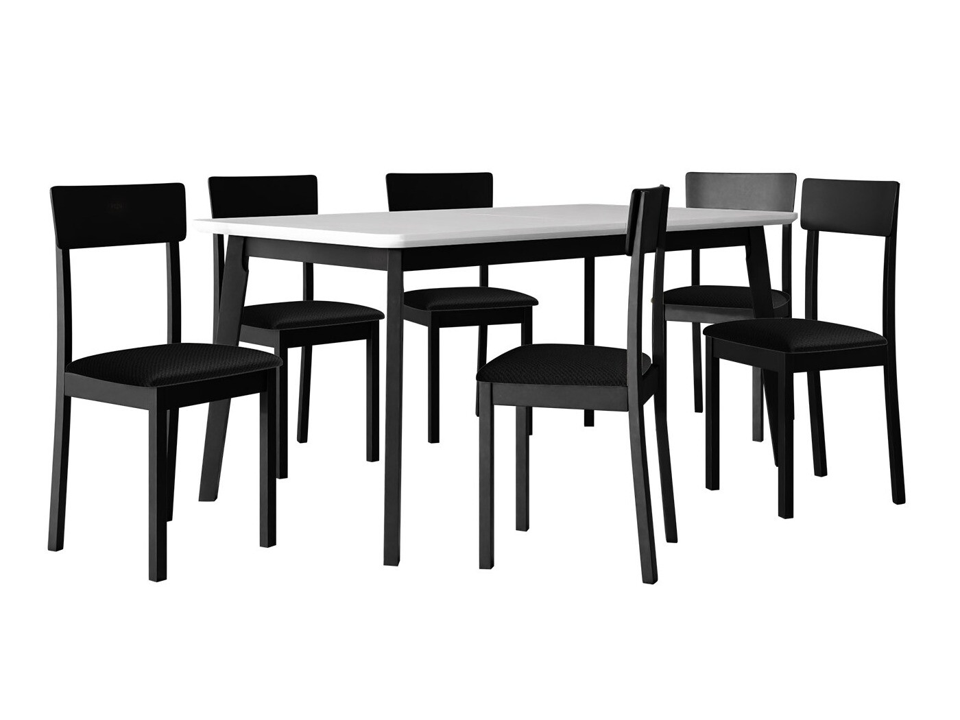 Conjunto de comedor Victorville 350 (Blanco + Negro)