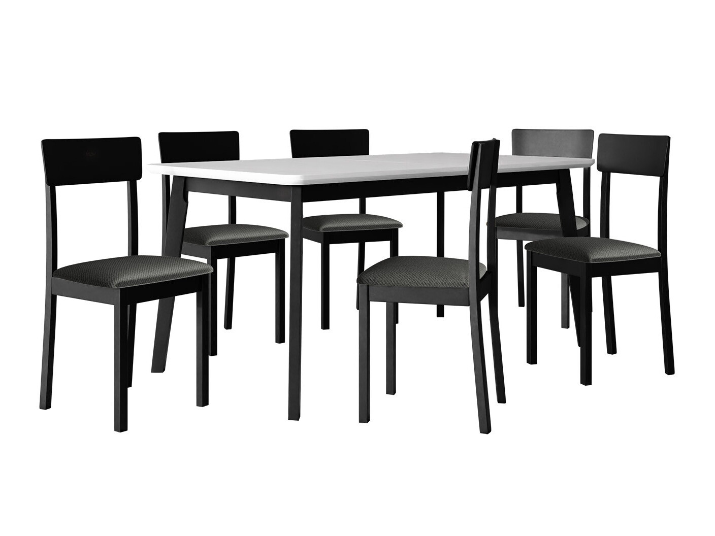 Conjunto de comedor Victorville 350 (Blanco + Negro)