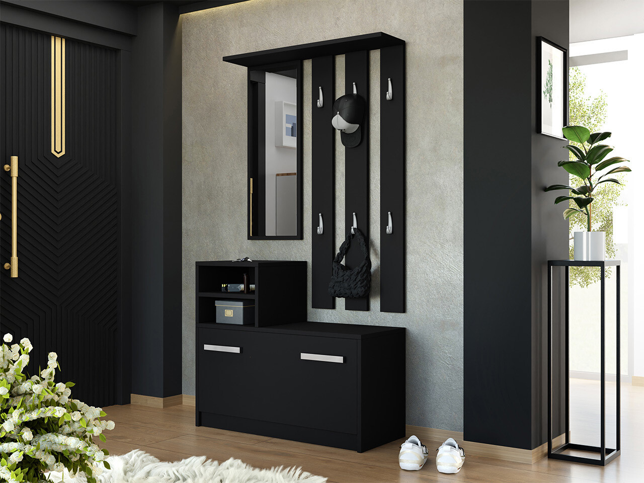 Conjunto para recibidor Candum (Negro)