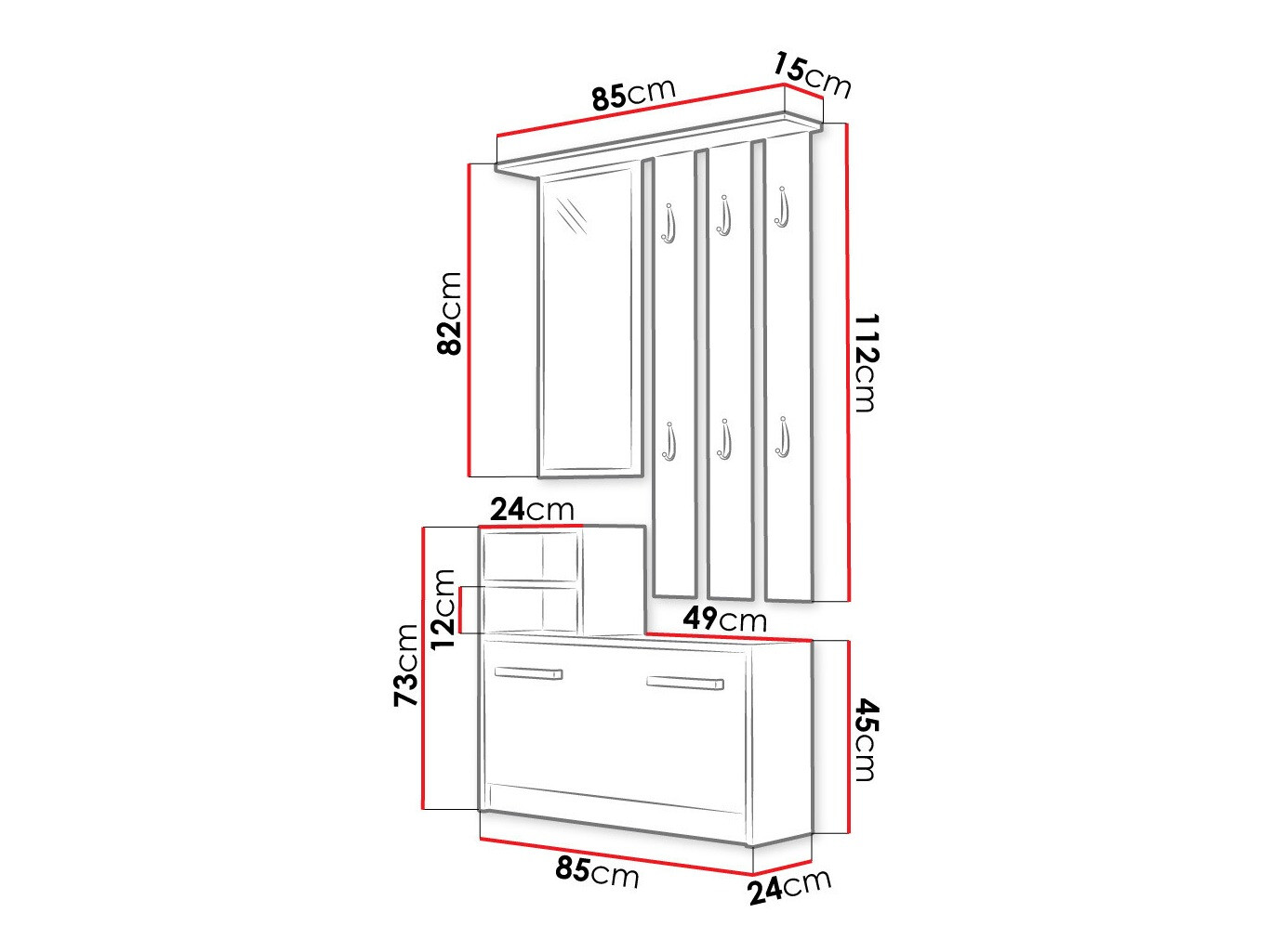 Conjunto para recibidor Candum (Roble Sonoma)