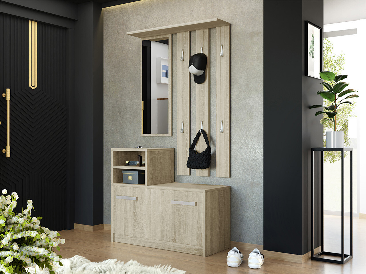 Conjunto para recibidor Mandeville 100 (Roble Sonoma)