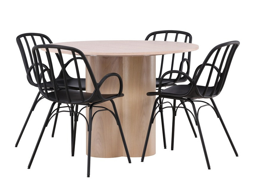 Conjunto de mesas y sillas para comedor Dallas 4273 (Negro)