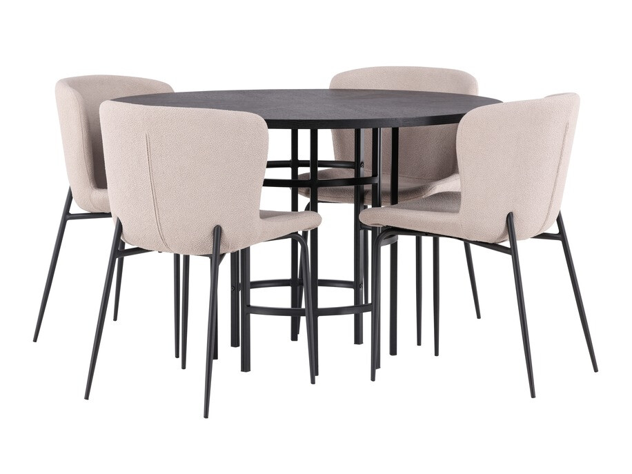Conjunto de mesas y sillas para comedor Dallas 4143 (Beige + Negro)