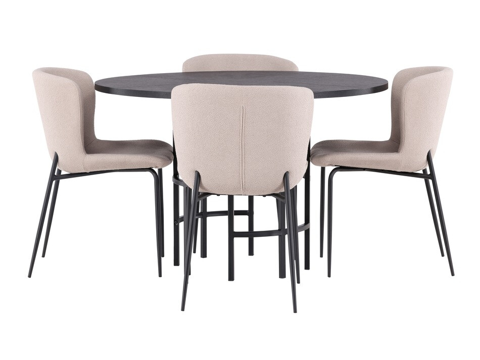 Conjunto de mesas y sillas para comedor Dallas 4143 (Beige + Negro)