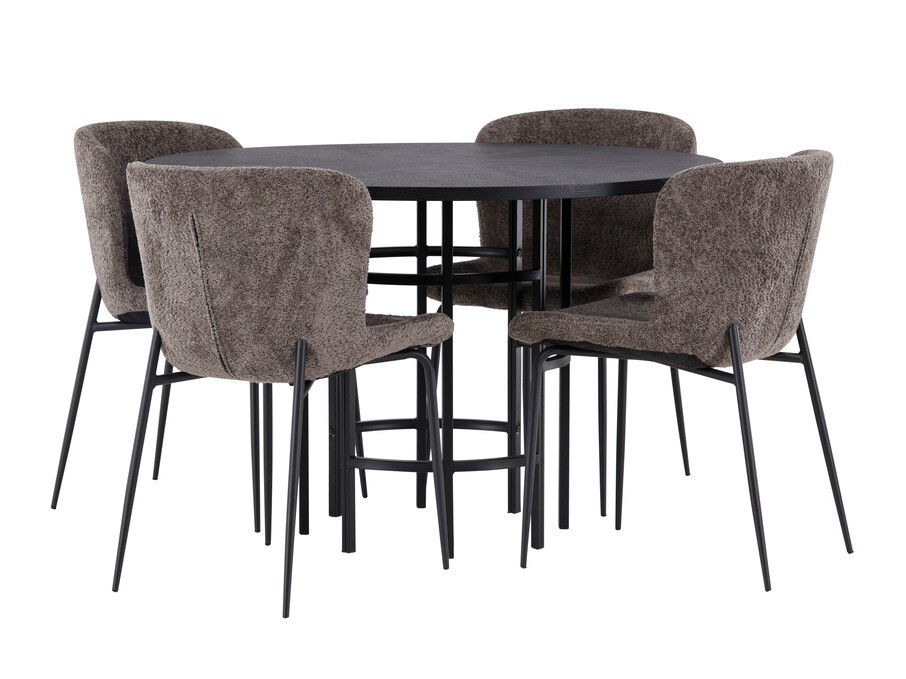 Conjunto de mesas y sillas para comedor Dallas 4143 (Marrón + Negro)
