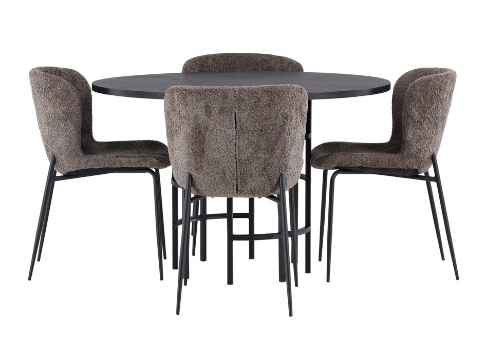 Conjunto de mesas y sillas para comedor Dallas 4143 (Marrón + Negro)