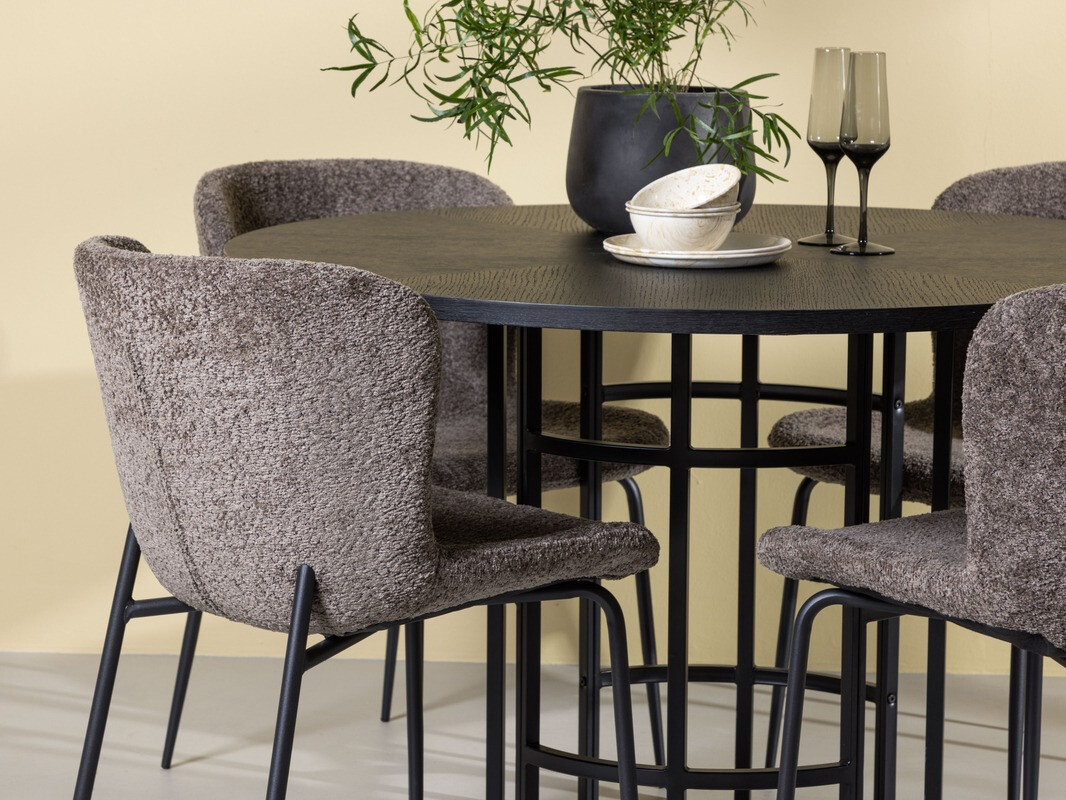 Conjunto de mesas y sillas para comedor Dallas 4143 (Marrón + Negro)