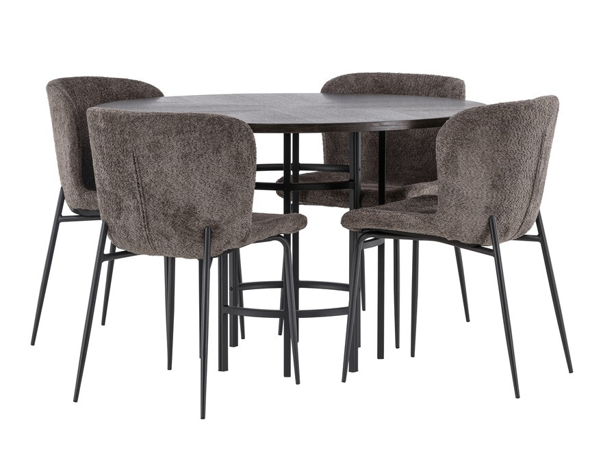 Conjunto de mesas y sillas para comedor Dallas 4143 (Marrón + Negro)