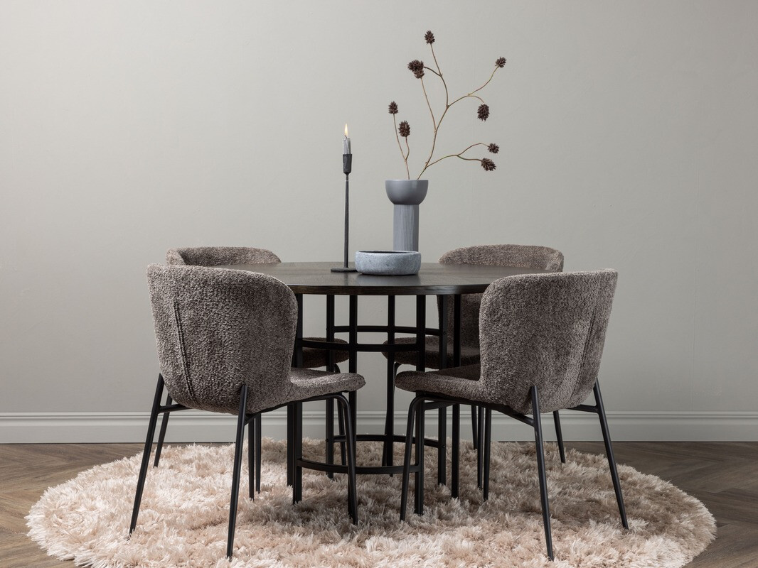 Conjunto de mesas y sillas para comedor Dallas 4143 (Marrón + Negro)