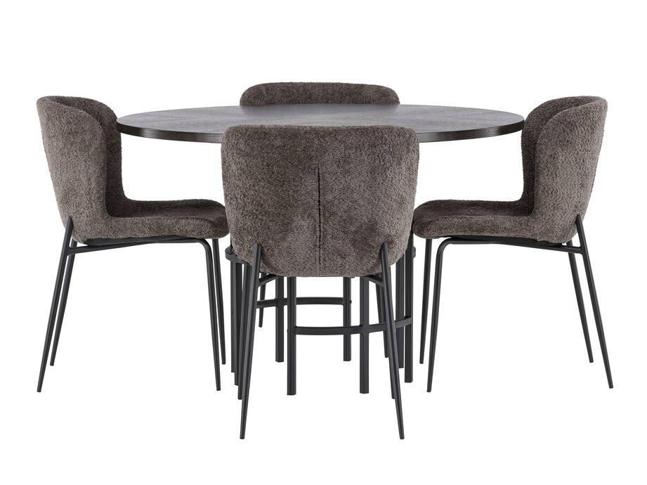 Conjunto de mesas y sillas para comedor Dallas 4143 (Marrón + Negro)