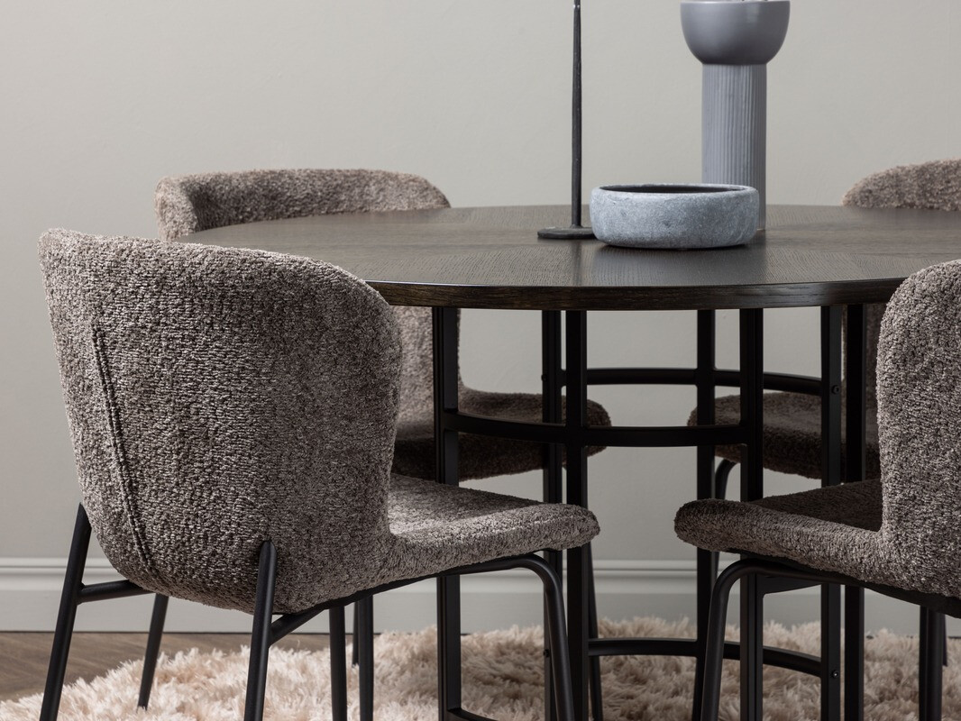 Conjunto de mesas y sillas para comedor Dallas 4143 (Marrón + Negro)