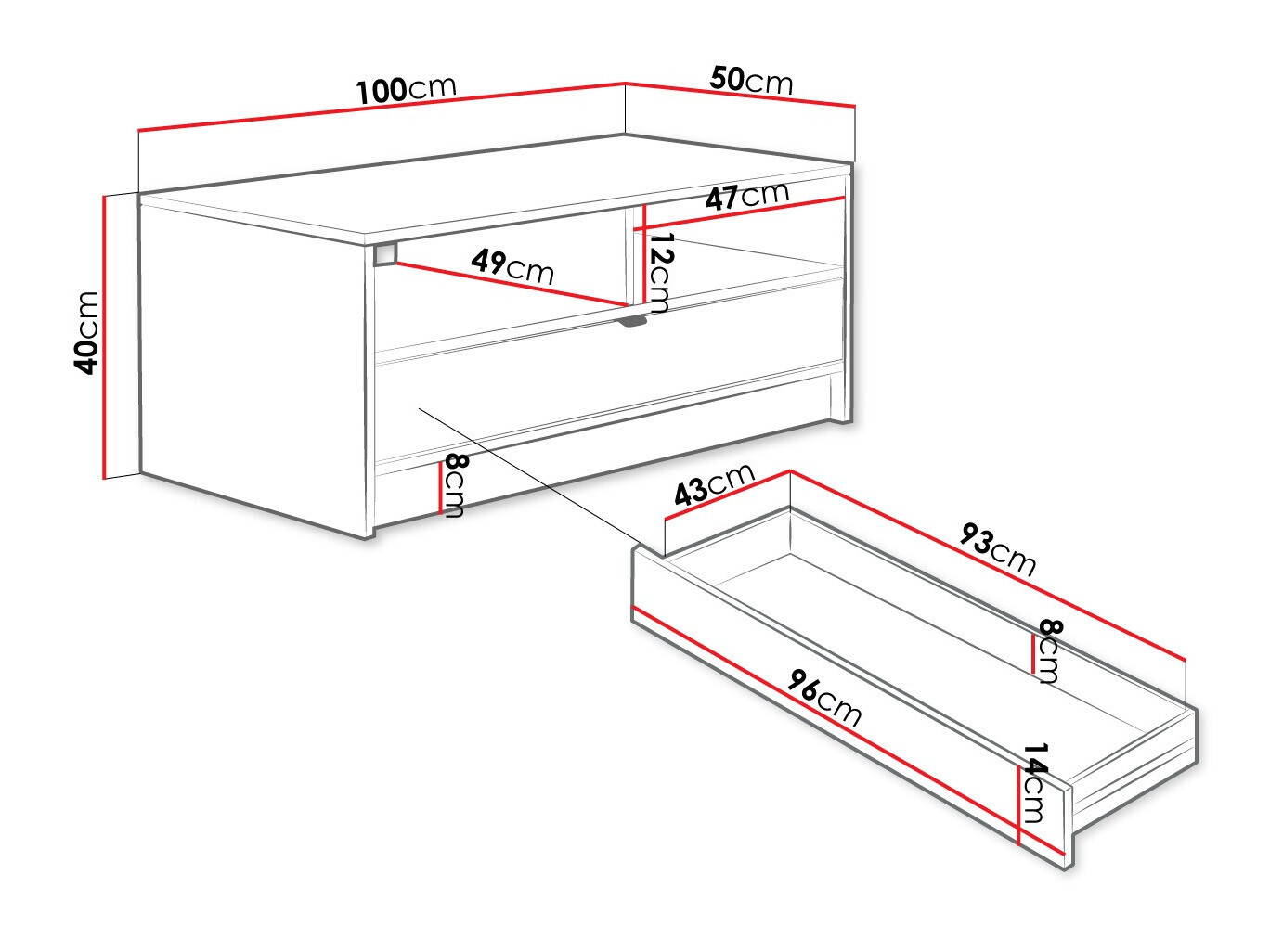 Mesa de centro Comfivo Papilio (Negro)
