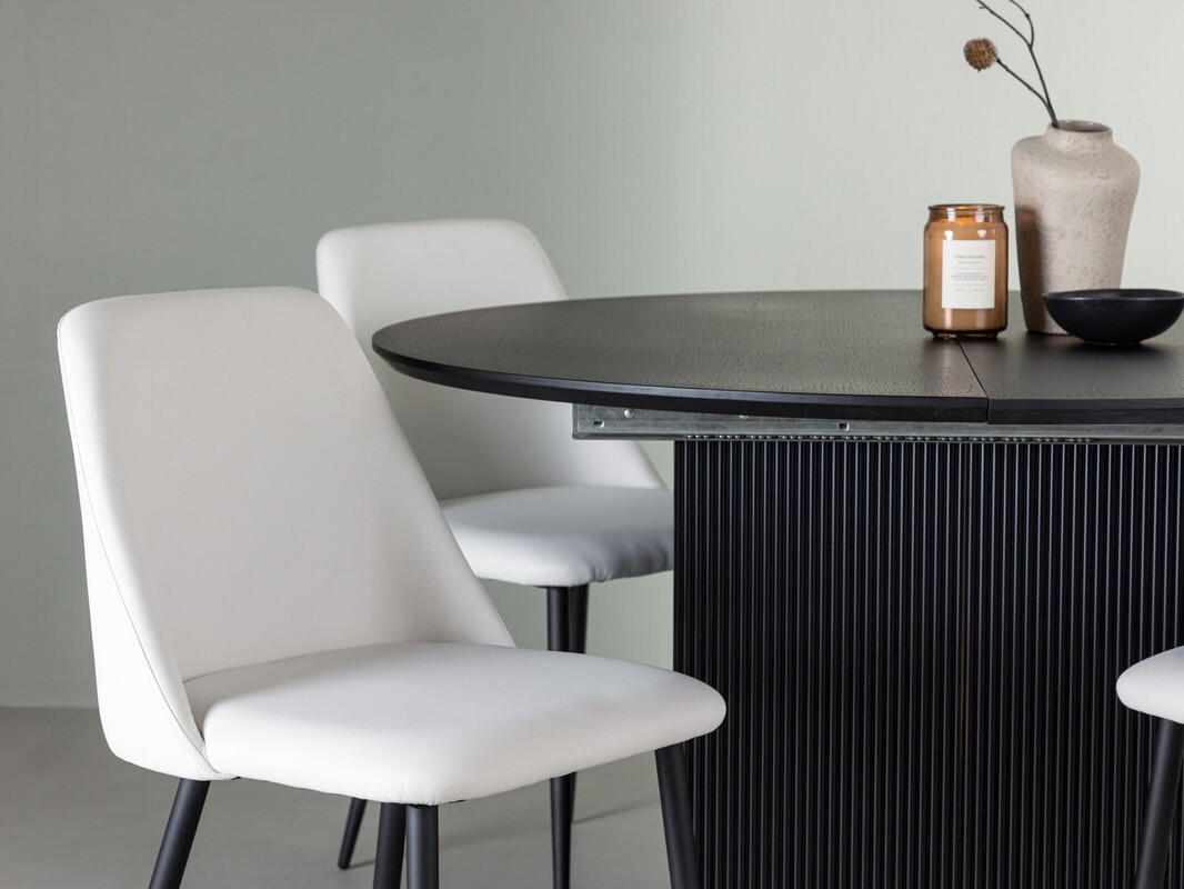 Conjunto de mesas y sillas para comedor Dallas 4276 (Blanco + Negro)