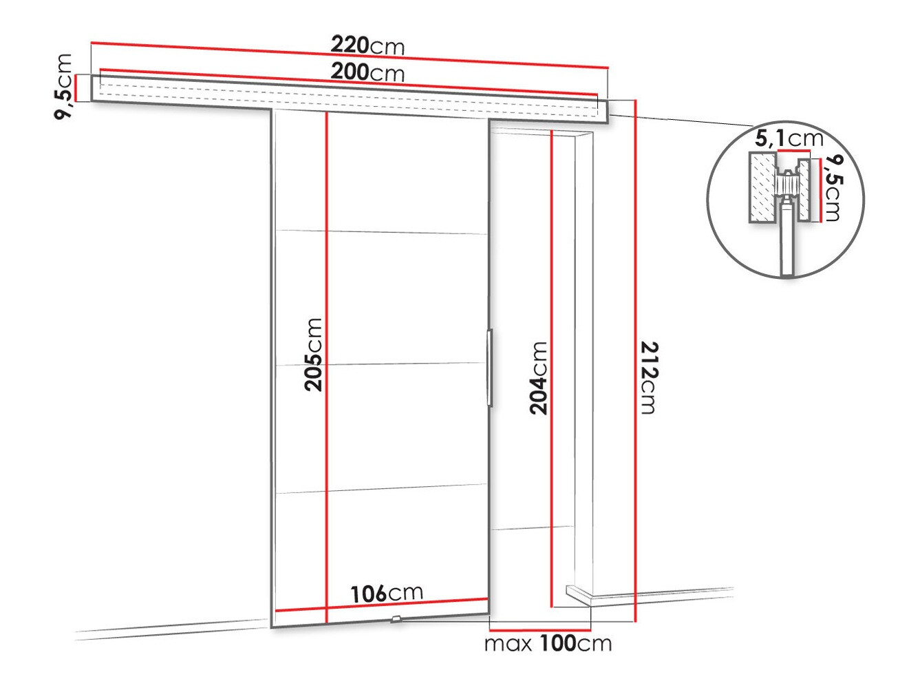 Puerta corredera Dover 146 (Blanco)