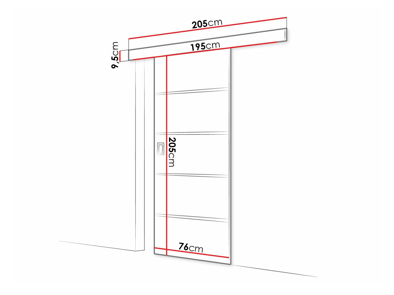 Puerta corredera Dover 214 (Roble Sonoma)