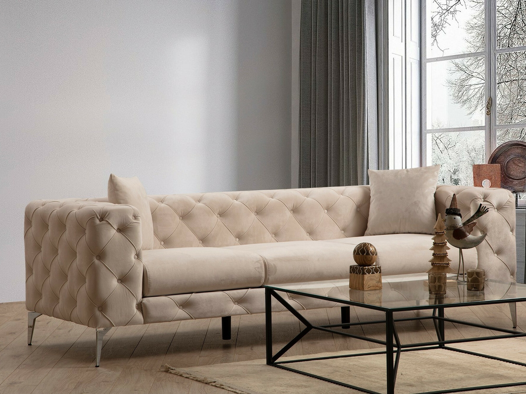 Sofá chesterfield Altadena 356 (Beige)