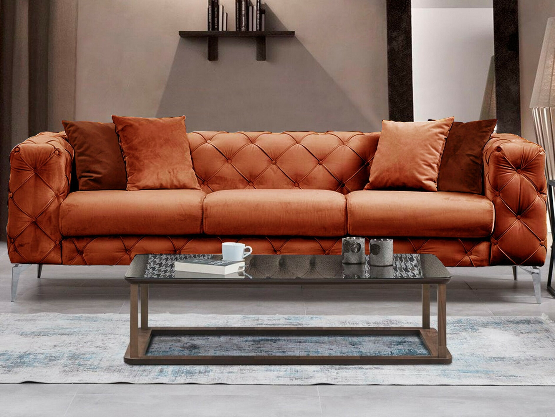 Sofá chesterfield Altadena 356 (Naranja)