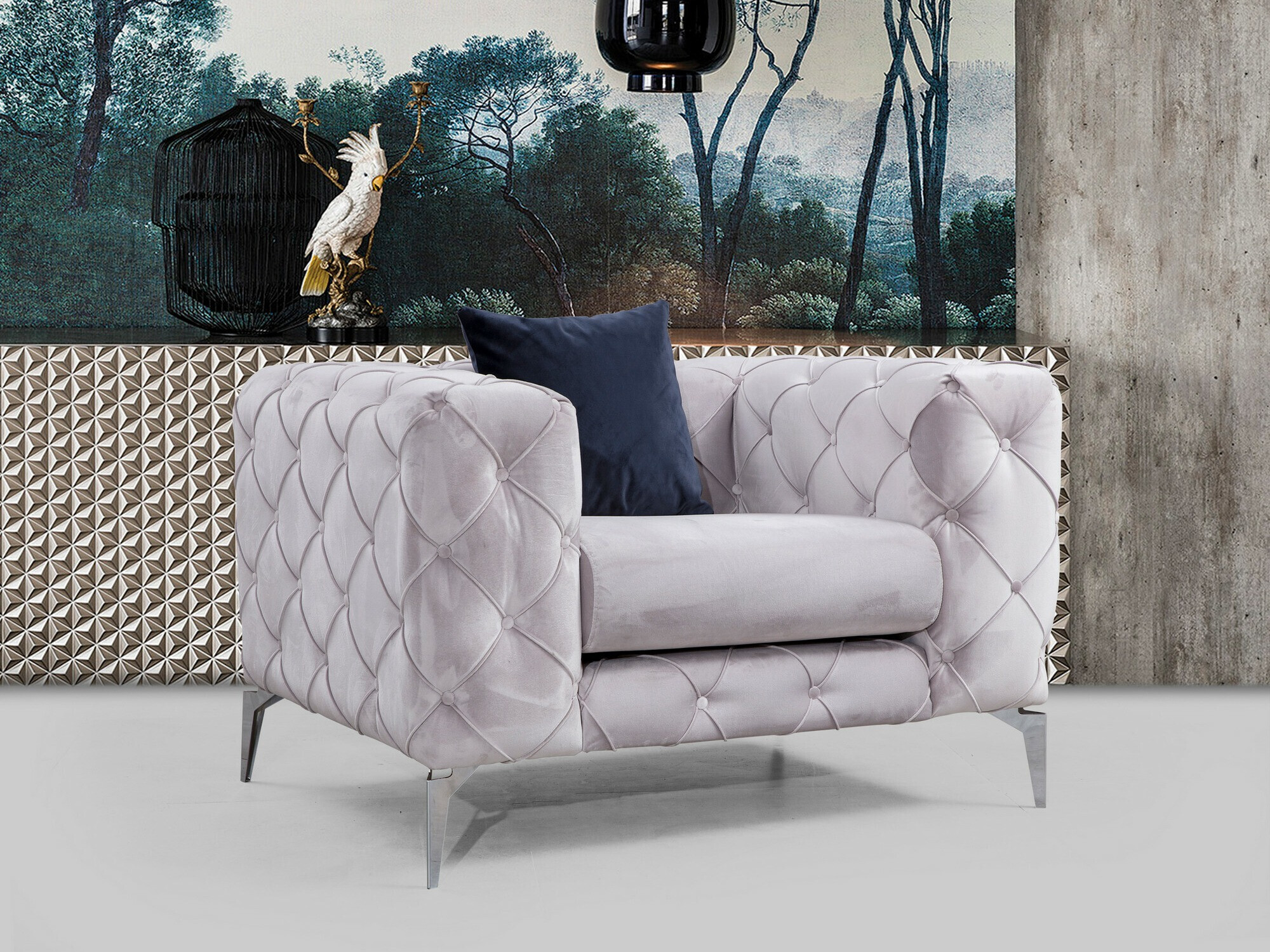 Chesterfield sillón Altadena 358 (Gris claro)