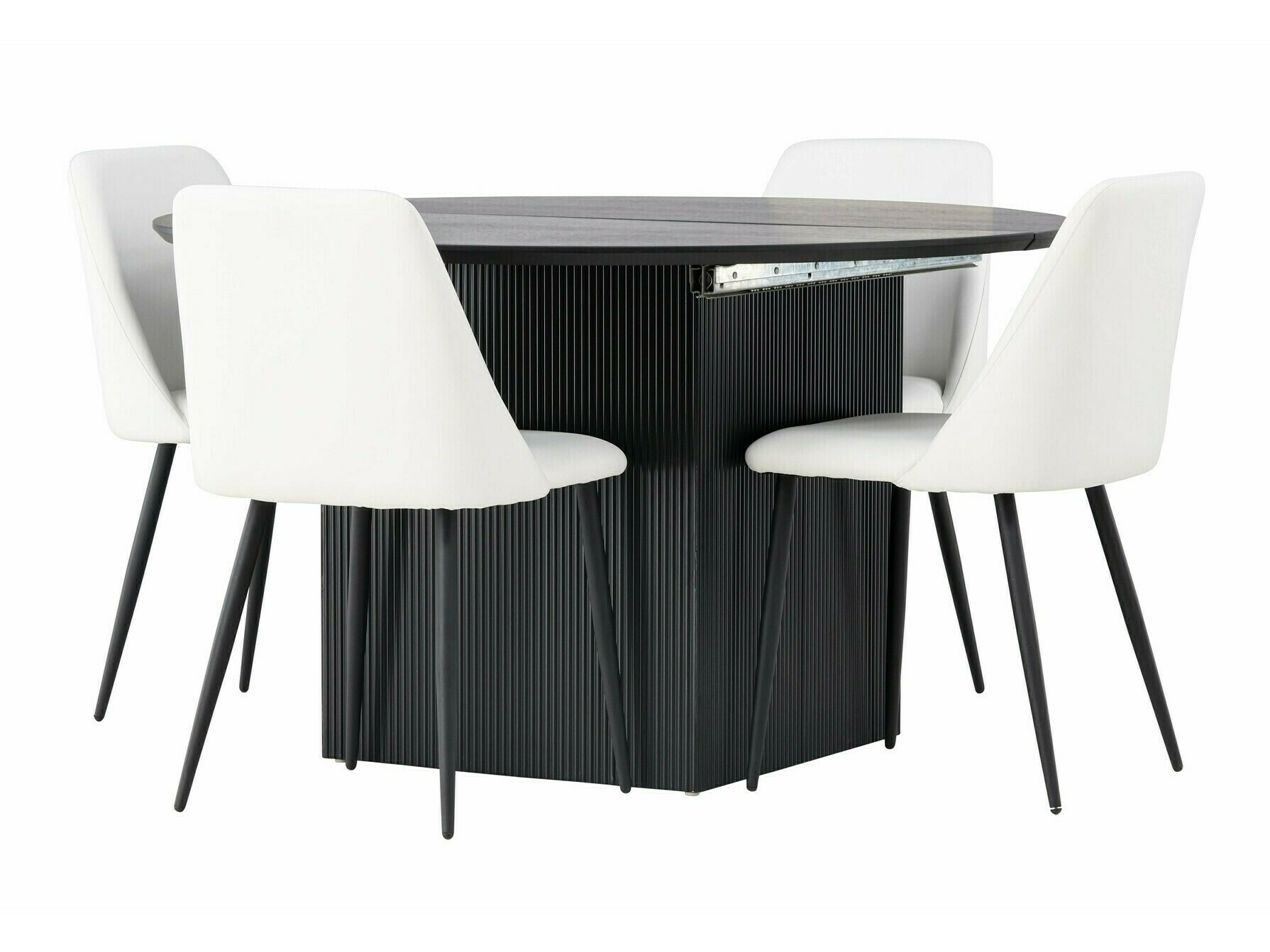 Conjunto de mesas y sillas para comedor Dallas 4276 (Blanco + Negro)