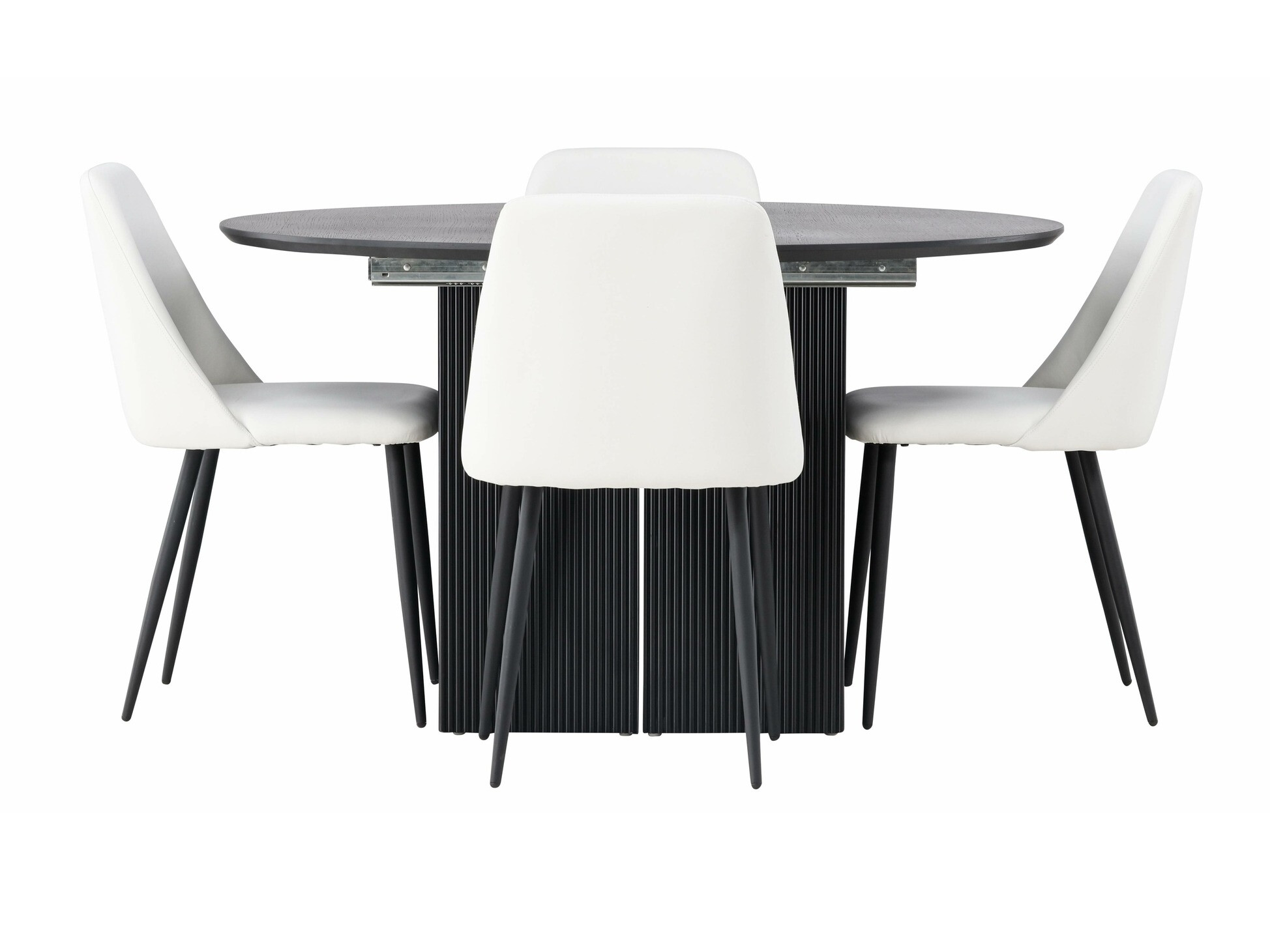 Conjunto de mesas y sillas para comedor Dallas 4276 (Blanco + Negro)
